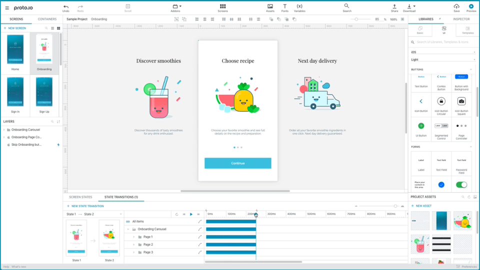 Web ve Mobil Tasarım Programları:  Proto.io