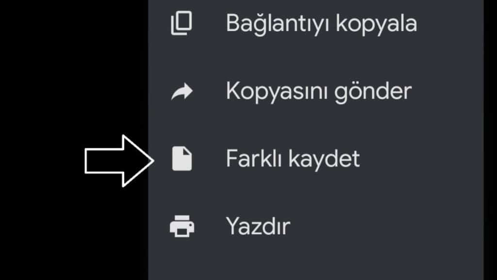 Farklı Kaydet