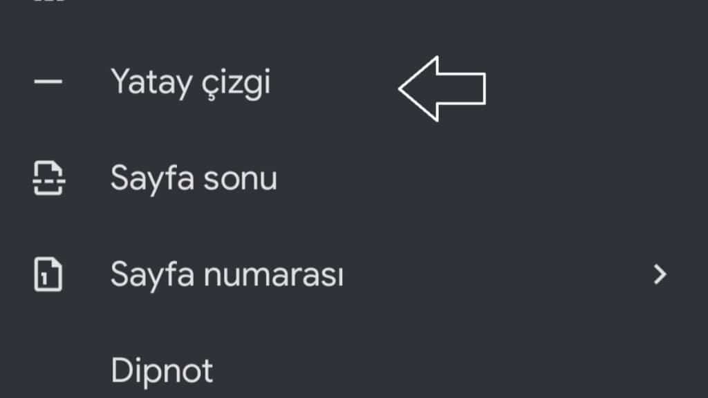 Metine Yatay Çizgi Eklemek