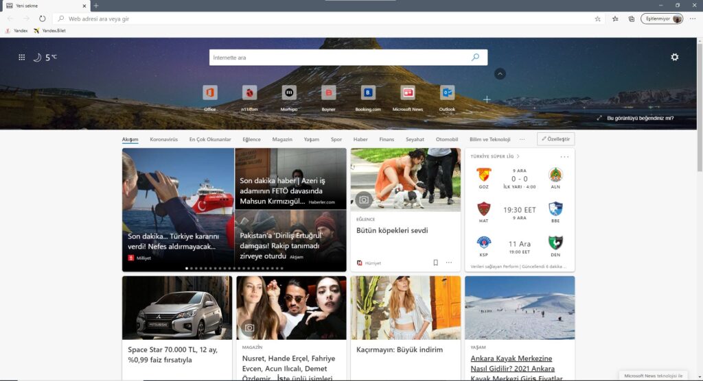 Microsoft Edge web tarayıcı